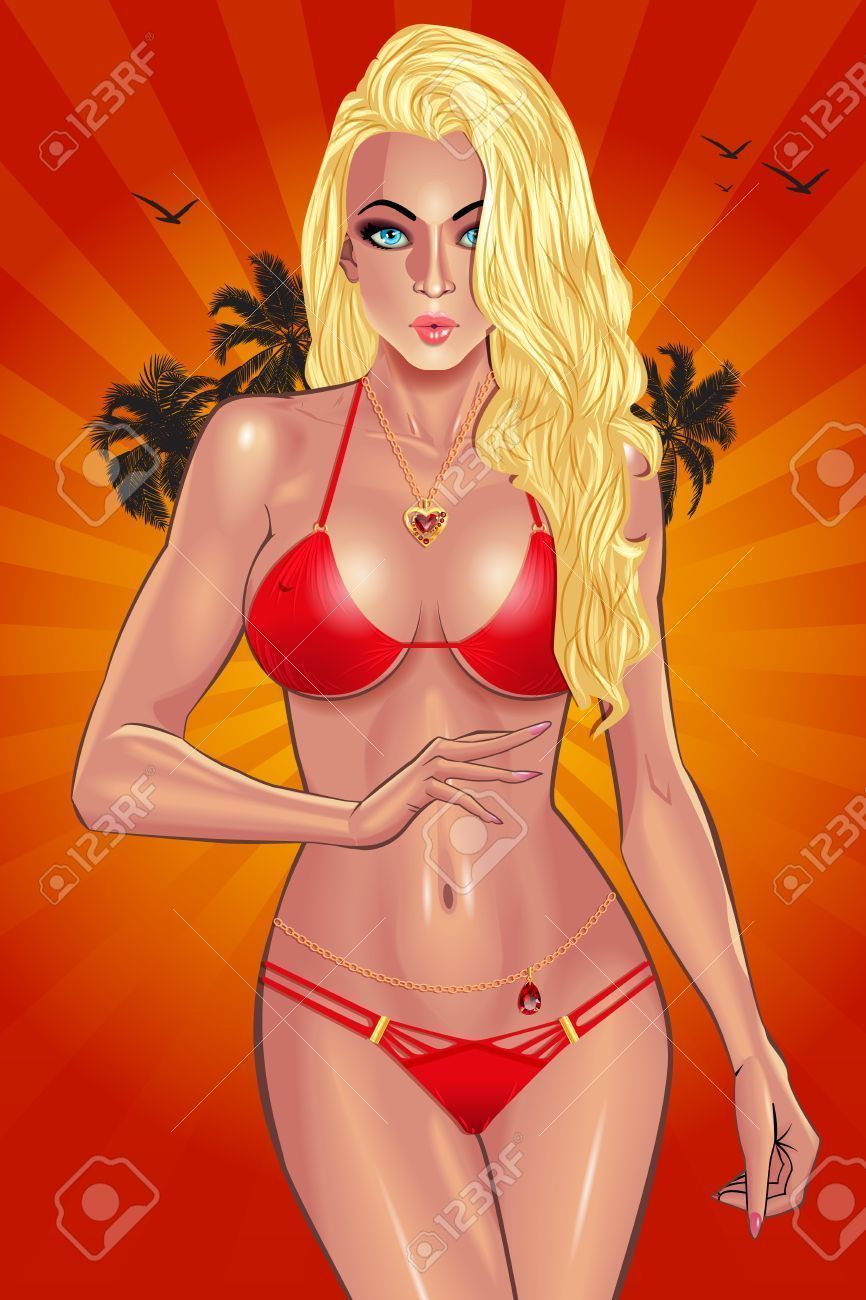 best of In bikini girl Hot red