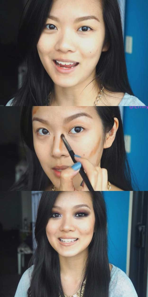 Asian female facial features