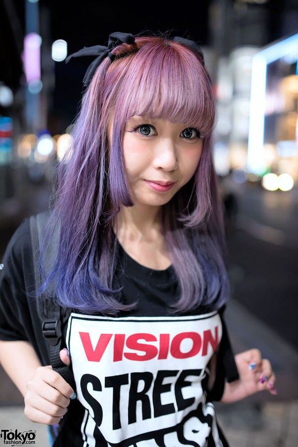 Young girl purple hair blowjob