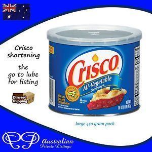 Crisco as lube for fisting.