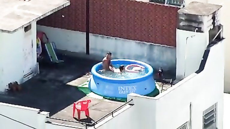 Teens Caught By Neighbor Having Sex In Backyard Pool