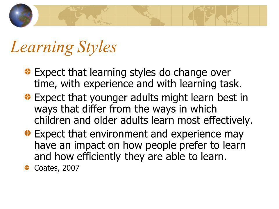 Older adult learning styles