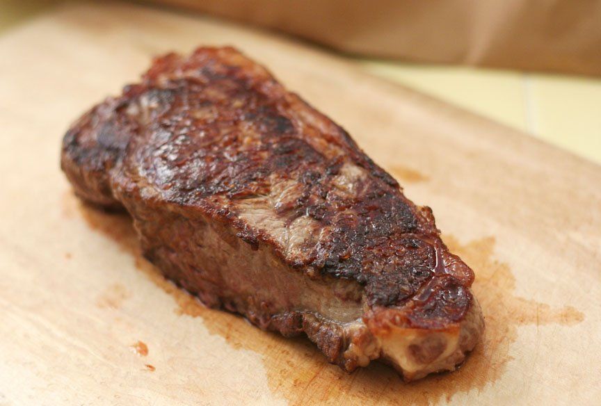 Broiled ny strip steak