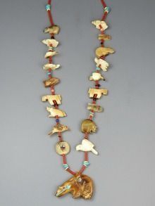 Southwest style beaded necklace with fetish