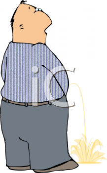 Cartoon male peeing