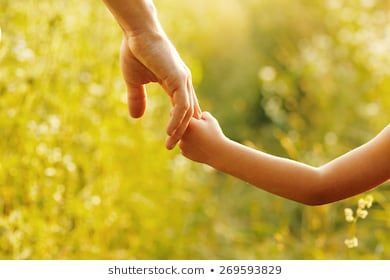 Baby holding adult hand graphic