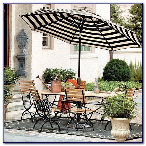 Tator T. reccomend Black and white strip umbrella patio
