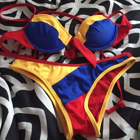 Peaches reccomend Colombian flag bikini