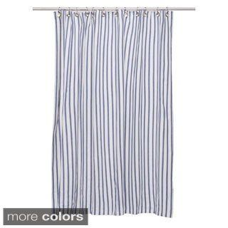 Longhorn reccomend Purple and tan striped shower curtain