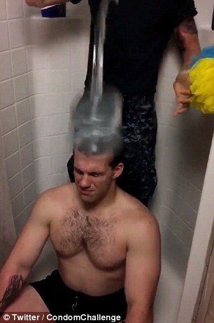 Wearing a condom in the shower