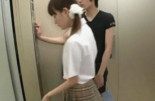 Japanese girl stuck elevator