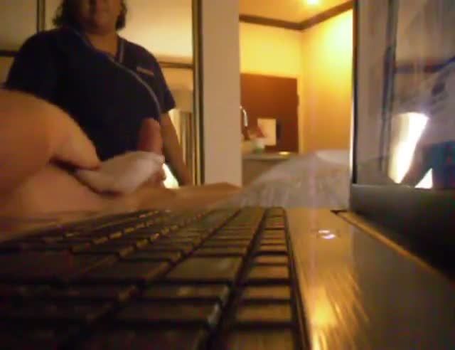 Flashing cock the hotel maid