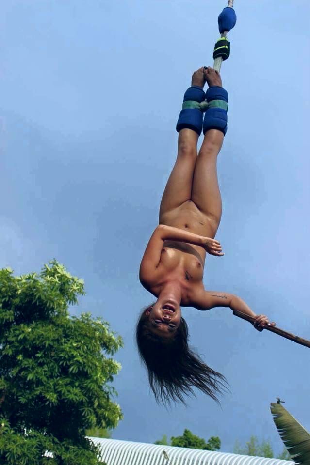 Asian nude bungee jump