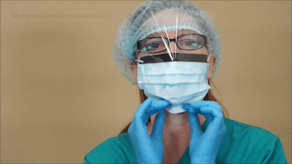 Surgical mask gloves handjob