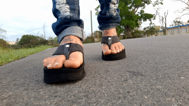 best of Wedge mature flip flops feet