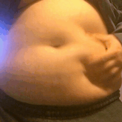 Laser recomended jiggling belly outgrown chubby woman