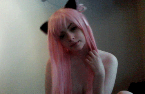 Pink haired cam girl
